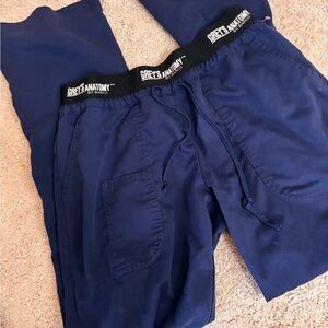 Grey's Anatomy Navy Elastic Waist Scrub Pants with Drawstring